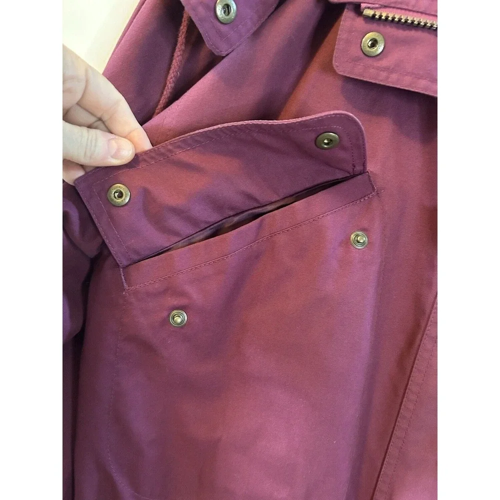 EDDIE BAUER WOMENS Purple Plum POLYESTER GORETEX ANORAK Plaid Lined JACKET SZ M